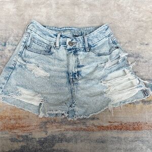 American Eagle Outfitters Faded Blue Ripped Jean Shorts